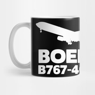 Boeing B767-400ER Silhouette Print (White) Mug